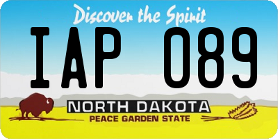 ND license plate IAP089