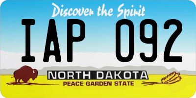ND license plate IAP092