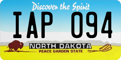 ND license plate IAP094