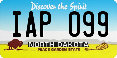 ND license plate IAP099