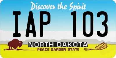 ND license plate IAP103