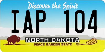 ND license plate IAP104