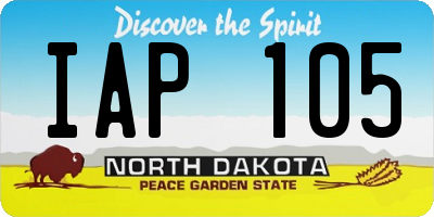ND license plate IAP105