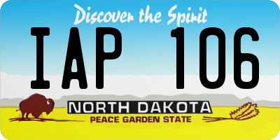 ND license plate IAP106