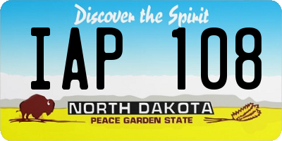 ND license plate IAP108