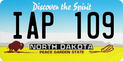 ND license plate IAP109