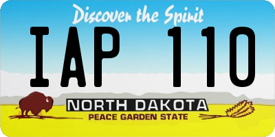 ND license plate IAP110