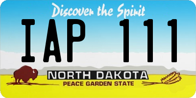 ND license plate IAP111