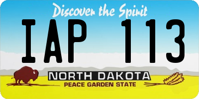 ND license plate IAP113