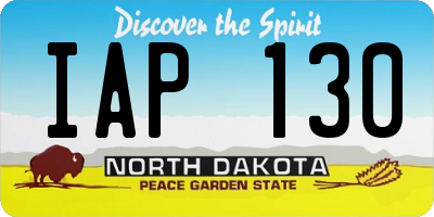 ND license plate IAP130