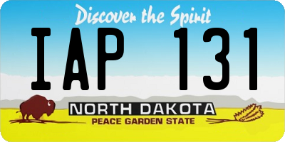 ND license plate IAP131