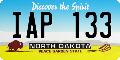 ND license plate IAP133