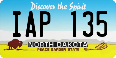 ND license plate IAP135