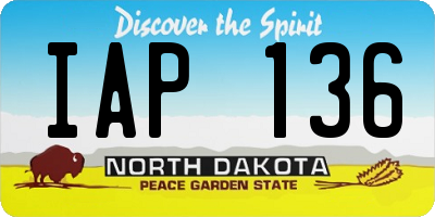 ND license plate IAP136
