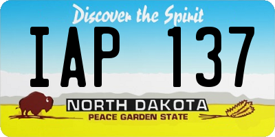ND license plate IAP137