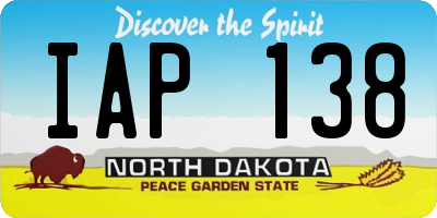 ND license plate IAP138
