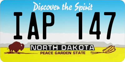 ND license plate IAP147