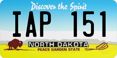 ND license plate IAP151