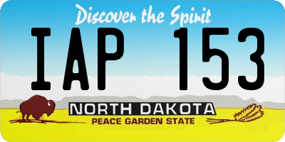 ND license plate IAP153