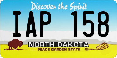ND license plate IAP158