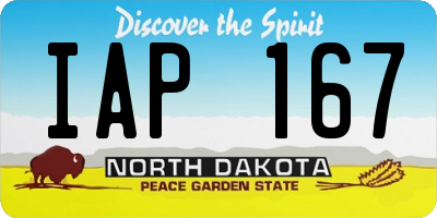 ND license plate IAP167