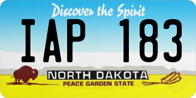 ND license plate IAP183