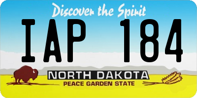 ND license plate IAP184
