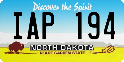 ND license plate IAP194