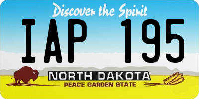 ND license plate IAP195