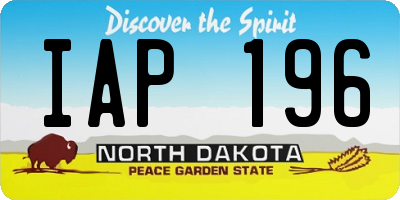ND license plate IAP196