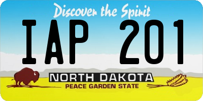 ND license plate IAP201