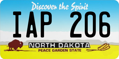 ND license plate IAP206