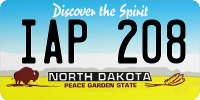 ND license plate IAP208