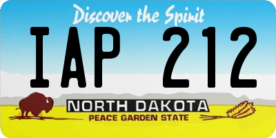 ND license plate IAP212