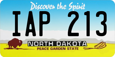 ND license plate IAP213