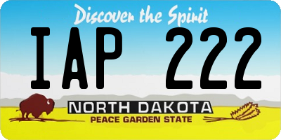 ND license plate IAP222