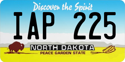 ND license plate IAP225
