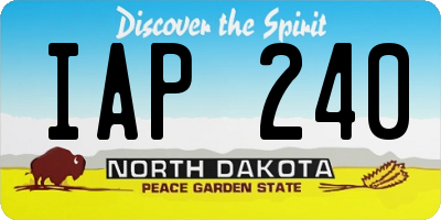 ND license plate IAP240