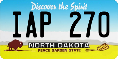 ND license plate IAP270