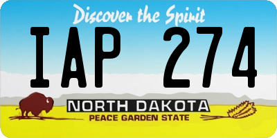 ND license plate IAP274