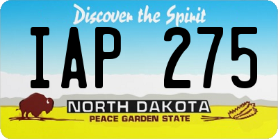 ND license plate IAP275