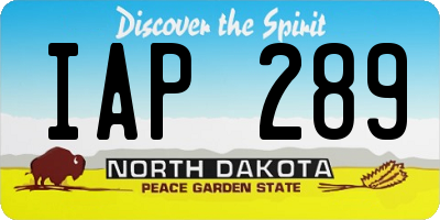 ND license plate IAP289