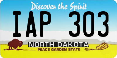 ND license plate IAP303