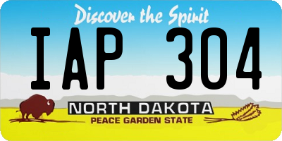 ND license plate IAP304