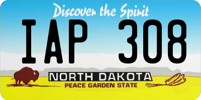 ND license plate IAP308