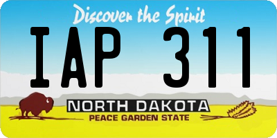 ND license plate IAP311
