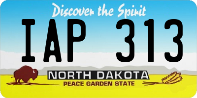 ND license plate IAP313