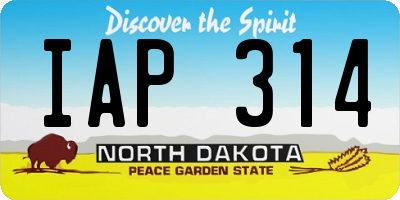 ND license plate IAP314