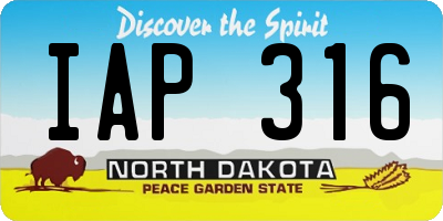 ND license plate IAP316