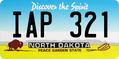 ND license plate IAP321